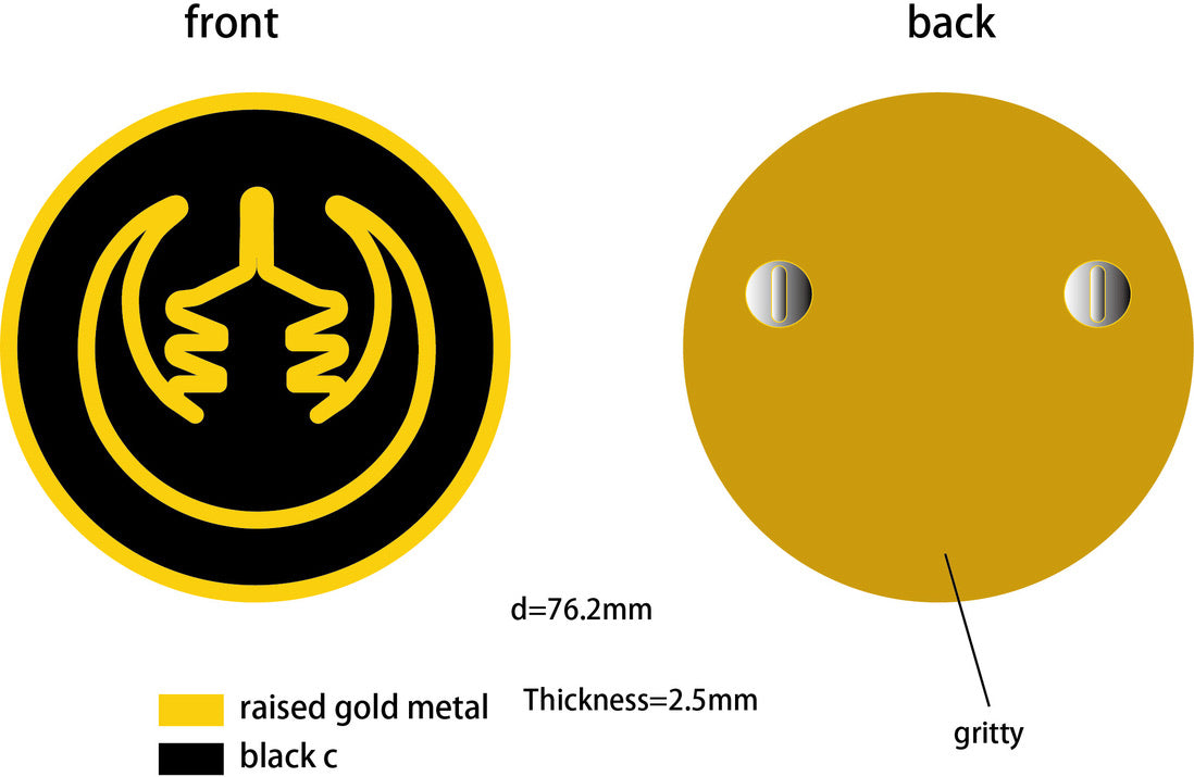 WAX MOTIF BLACK AND GOLD PIN