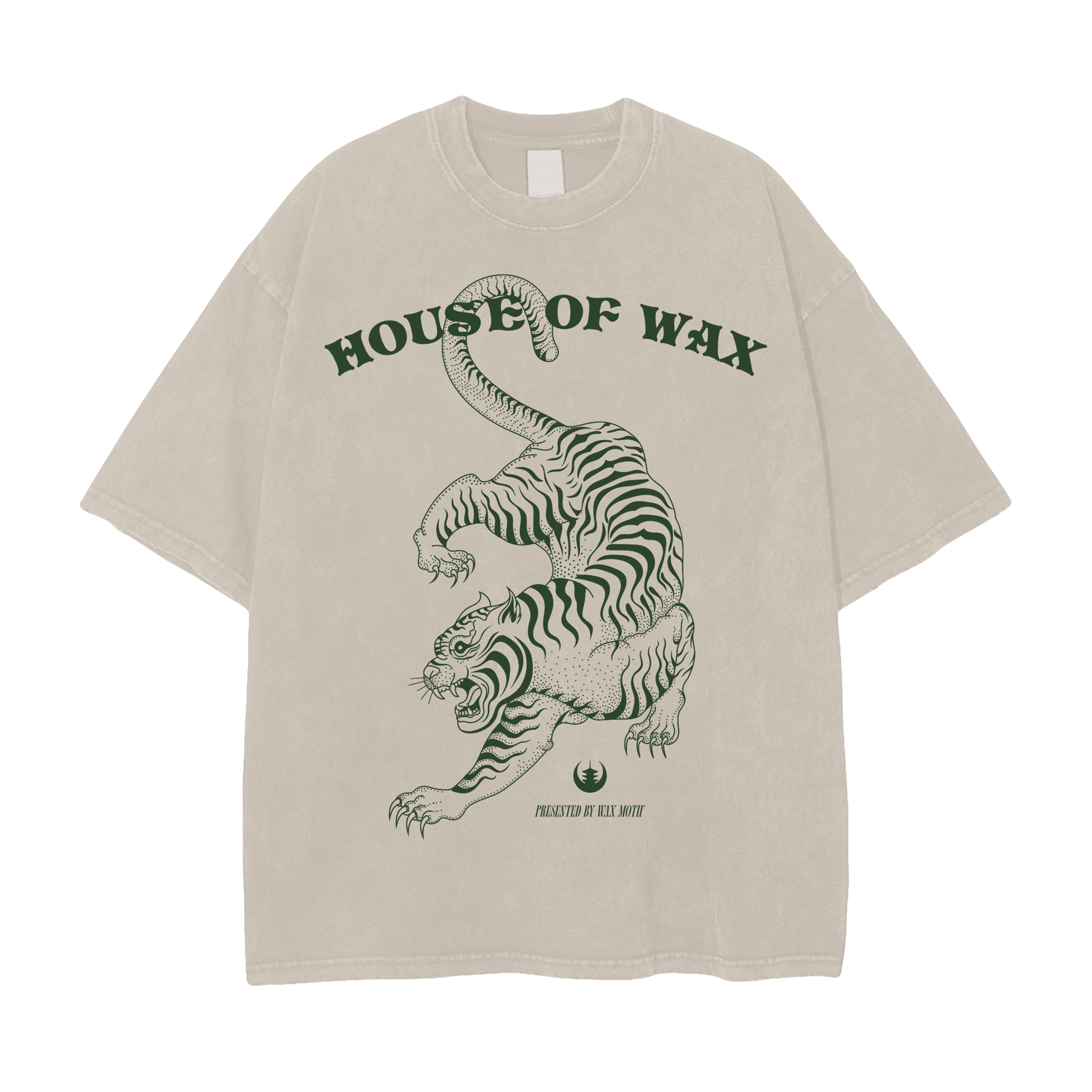 WAX MOTIF TIGER T-SHIRT (GREEN PRINT)
